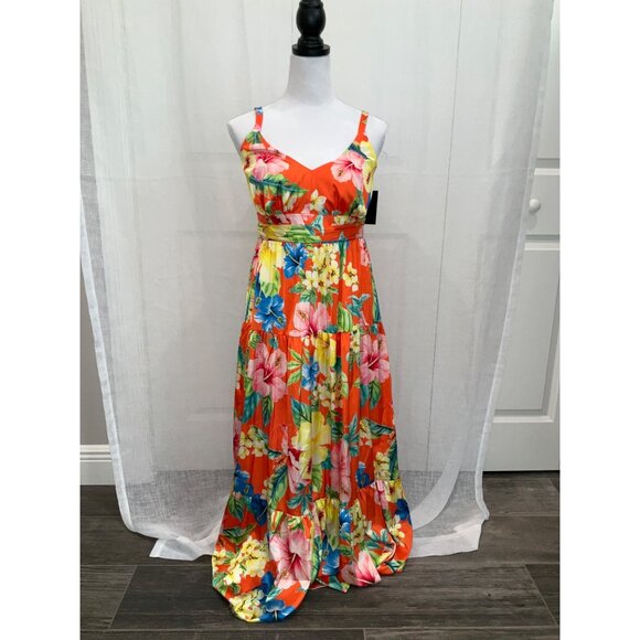 Boston Proper NEW Tropical Capri Tiered Maxi Dress size Small SOLD OUT - Picture 2 of 6